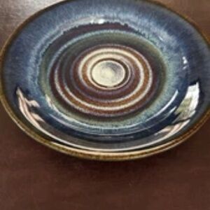 Artistic Blue and Brown Ceramic Plate
